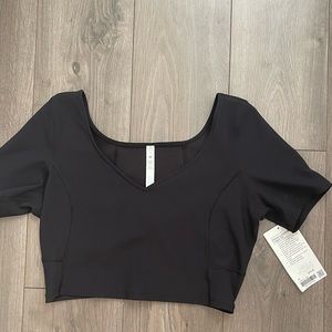 ribbed contour v neck